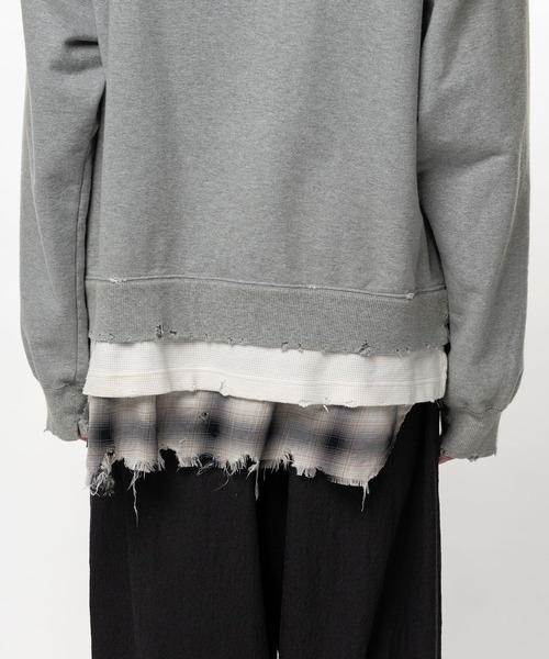 Maison MIHARA YASUHIRO（メゾンミハラヤスヒロ）の「【MIHARAYASUHIRO/ミハラヤスヒロ】TRIPLE LAYERED HOODIE（Tシャツ/カットソー・メンズ・グレー/ブラック・44/48/46）」の7枚目の写真