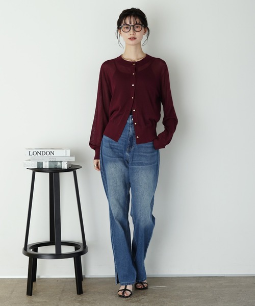 shetila(シェティラ)の「履き心地◎スリムストレートスリットデニム(デニムパンツ・レディース・ブルー/ライトブルー/ブラック・M/L)」の11枚目の写真