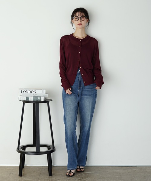 shetila(シェティラ)の「履き心地◎スリムストレートスリットデニム(デニムパンツ・レディース・ブルー/ライトブルー/ブラック・M/L)」の12枚目の写真