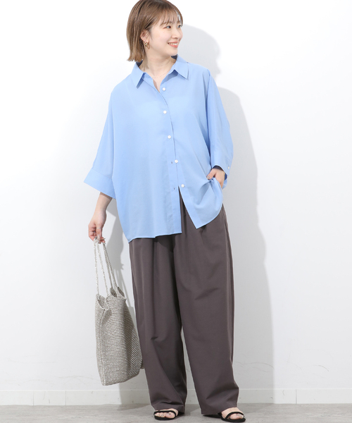 JOURNAL STANDARD relume(ジャーナルスタンダード レリューム)の「ギャザーワイドカービーパンツ(その他パンツ・レディース・チャコールグレー/ピンク系その他/ベージュ・36/38)」の14枚目の写真