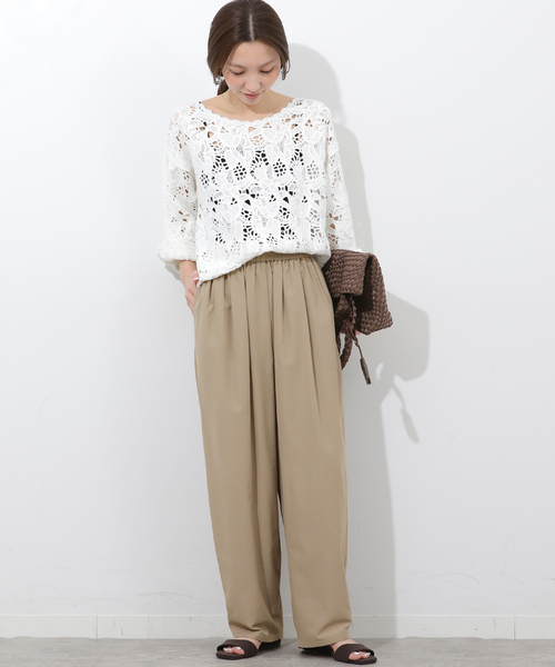 JOURNAL STANDARD relume(ジャーナルスタンダード レリューム)の「ギャザーワイドカービーパンツ(その他パンツ・レディース・チャコールグレー/ピンク系その他/ベージュ・36/38)」の22枚目の写真