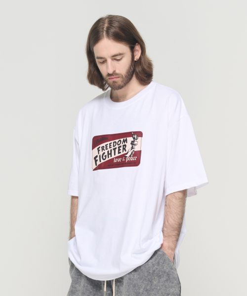 CARGOBROS(カーゴブロス)の「(ビッグサイズ) CB フリーダムファイター 半袖Tシャツ (ホワイト)(Tシャツ/カットソー・メンズ・その他・FREE)」の3枚目の写真