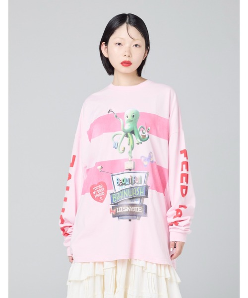 Little sunny bite(リトルサニーバイト)の「【8】【it】【Little Sunny Bite 】graphic long tee(Tシャツ/カットソー・レディース・ピンク/ブラック/ホワイト・MEDIUM/SMALL)」の3枚目の写真