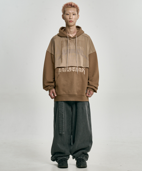 AJOBYAJO（アジョバイアジョ）の「[PBA] Arch Logo Washed Layered Hoodie [DUSTY BEIGE]（パーカー・メンズ・その他・LARGE/X-LARGE）」の5枚目の写真