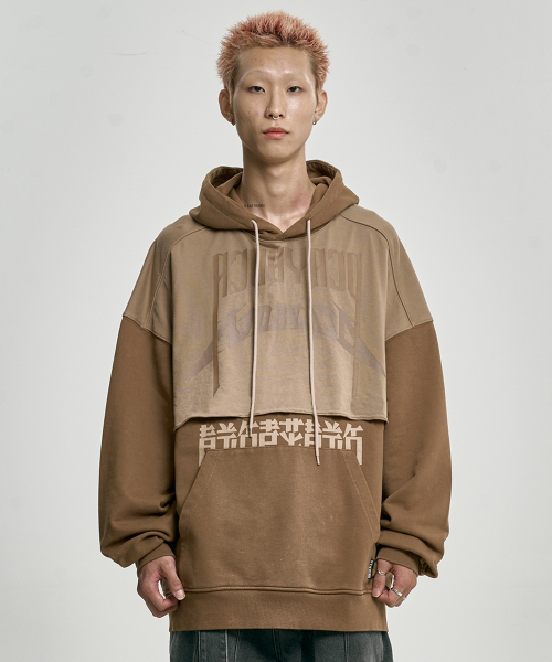 AJOBYAJO（アジョバイアジョ）の「[PBA] Arch Logo Washed Layered Hoodie [DUSTY BEIGE]（パーカー・メンズ・その他・LARGE/X-LARGE）」の6枚目の写真