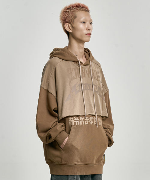 AJOBYAJO（アジョバイアジョ）の「[PBA] Arch Logo Washed Layered Hoodie [DUSTY BEIGE]（パーカー・メンズ・その他・LARGE/X-LARGE）」の7枚目の写真