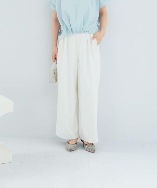 URBAN RESEARCH ROSSO WOMEN（アーバンリサーチ　ロッソ）の「『WEB限定』撥水イージーストレートパンツ（その他パンツ・レディース・ブルー系その他/ブラック/ライトベージュ/ライトピンク/オフホワイト・36/38）」の21枚目の写真