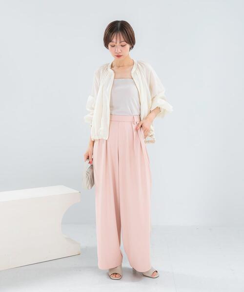 URBAN RESEARCH ROSSO WOMEN（アーバンリサーチ　ロッソ）の「『WEB限定』撥水イージーストレートパンツ（その他パンツ・レディース・ブルー系その他/ブラック/ライトベージュ/ライトピンク/オフホワイト・36/38）」の18枚目の写真