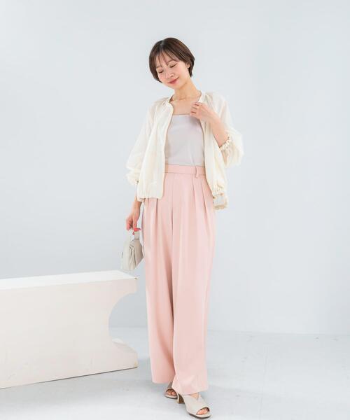 URBAN RESEARCH ROSSO WOMEN（アーバンリサーチ　ロッソ）の「『WEB限定』撥水イージーストレートパンツ（その他パンツ・レディース・ブルー系その他/ブラック/ライトベージュ/ライトピンク/オフホワイト・36/38）」の8枚目の写真