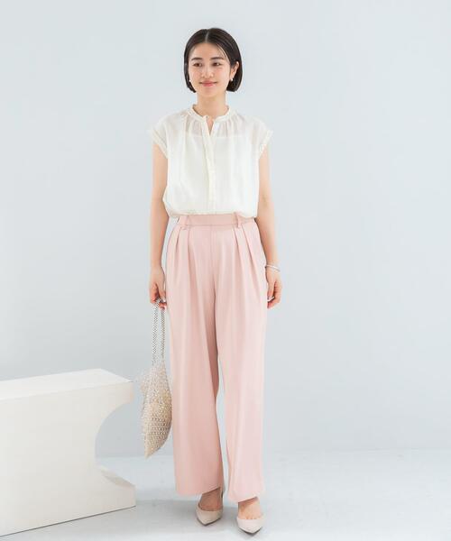 URBAN RESEARCH ROSSO WOMEN（アーバンリサーチ　ロッソ）の「『WEB限定』撥水イージーストレートパンツ（その他パンツ・レディース・ブルー系その他/ブラック/ライトベージュ/ライトピンク/オフホワイト・36/38）」の14枚目の写真