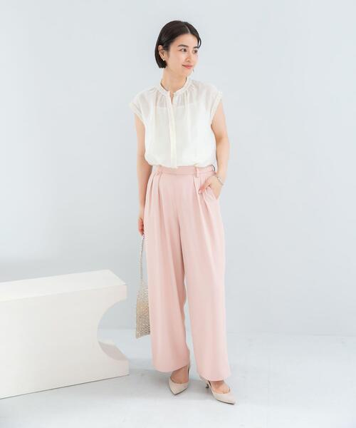 URBAN RESEARCH ROSSO WOMEN（アーバンリサーチ　ロッソ）の「『WEB限定』撥水イージーストレートパンツ（その他パンツ・レディース・ブルー系その他/ブラック/ライトベージュ/ライトピンク/オフホワイト・36/38）」の15枚目の写真