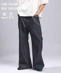 ＜接触冷感＞Cool Feeling Light oz Denim Flare Pants/ライトオンスデニムフレアパンツ