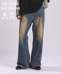 <接触冷感・遮熱>Cool Feeling Light oz Denim Flare Pants/ライトオンスデニムフレアパンツ