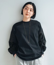 ＴＨＲＥＥ　ＦＩＦＴＹ　ＳＴＡＮＤＡＲＤ　コットンレース袖のカットソートップス