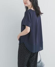 URBAN RESEARCH DOORS | 異素材切替えラウンドヘムプルオーバー(Tシャツ/カットソー)
