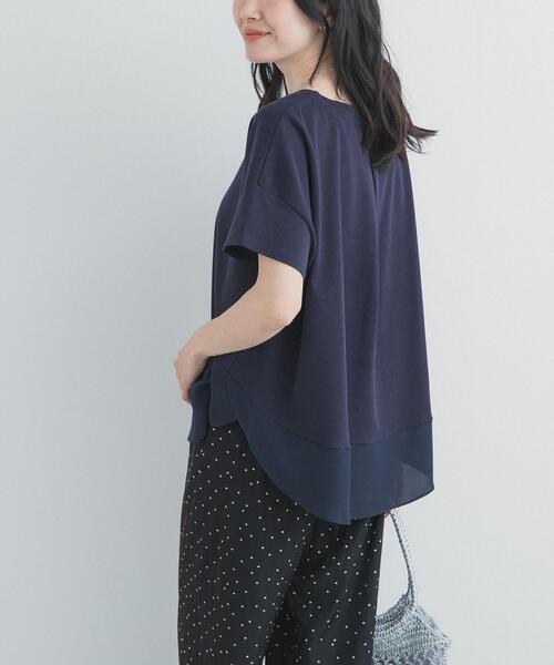 異素材切替えラウンドヘムプルオーバー（Tシャツ/カットソー）｜URBAN
