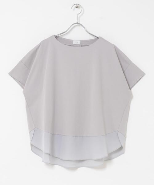 URBAN RESEARCH DOORS(アーバンリサーチドアーズ)の「異素材切替えラウンドヘムプルオーバー(Tシャツ/カットソー・レディース・ライトグレー/ネイビー/ブラウン・FREE)」の11枚目の写真