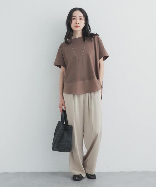 URBAN RESEARCH DOORS(アーバンリサーチドアーズ)の「異素材切替えラウンドヘムプルオーバー(Tシャツ/カットソー・レディース・ライトグレー/ネイビー/ブラウン・FREE)」の19枚目の写真