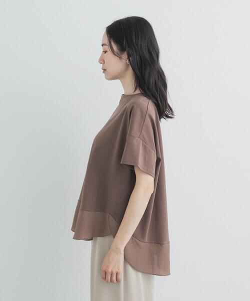 URBAN RESEARCH DOORS(アーバンリサーチドアーズ)の「異素材切替えラウンドヘムプルオーバー(Tシャツ/カットソー・レディース・ライトグレー/ネイビー/ブラウン・FREE)」の21枚目の写真