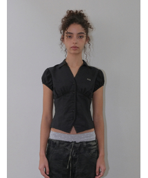 LACE TRIMMING SHIRTS [BLACK]