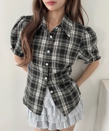 コルセットライクチェックシャツ