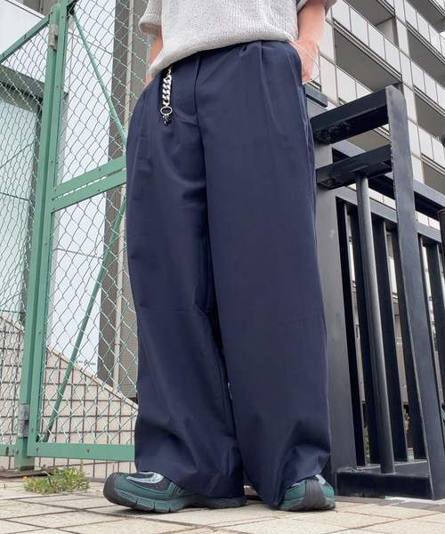 UNDERSTATEMENTs(アンダーステイトメント)の「【ユニセックス】3タックステッチワイドカーブパンツ(スラックス・メンズ・グリーン/ブラック/ネイビー・LARGE/MEDIUM/SMALL)」の19枚目の写真