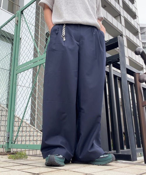 UNDERSTATEMENTs(アンダーステイトメント)の「【ユニセックス】3タックステッチワイドカーブパンツ(スラックス・メンズ・グリーン/ブラック/ネイビー・LARGE/MEDIUM/SMALL)」の21枚目の写真