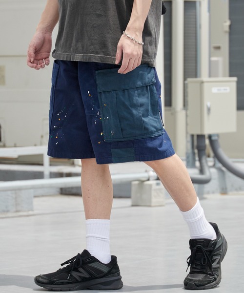 Liberaiders(リベレイダース)の「Liberaiders/リベレイダース PATCHWORK BDU SHORTS パッチワークBDUショーツ ハーフパンツ 切り替えデザイン 2026年 夏 夏服(カーゴパンツ・メンズ・ネイビー/オリーブ・32inch/30inch/34inch)」の2枚目の写真