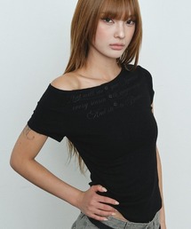 Midnight Move | A'GEM/9 × .kom 『MIDNIGHT MOVE/ミッドナイトムーブ』 ss bt sl tee/ボタンレタリングトップス(Tシャツ/カットソー)