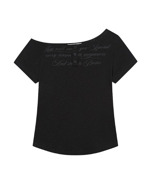 Midnight Move(ミッドナイトムーブ)の「A'GEM/9 × .kom 『MIDNIGHT MOVE/ミッドナイトムーブ』 ss bt sl tee/ボタンレタリングトップス(Tシャツ/カットソー・レディース・ブラック/ホワイト・FREE)」の22枚目の写真