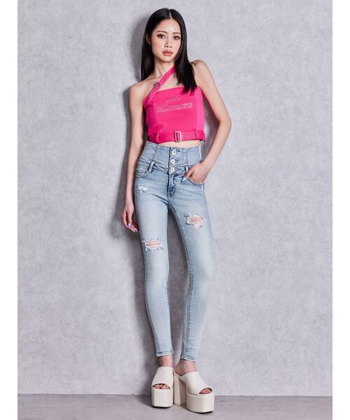 GYDA(ジェイダ)の「slanted beltトップス(キャミソール・レディース・ブラック/グレー/ピンク・FREE)」の14枚目の写真