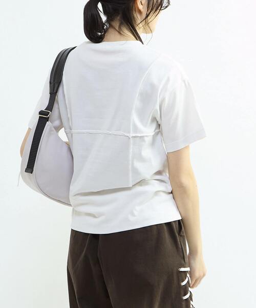 CONVERSE TOKYO(コンバーストウキョウ)の「CORSET TEE(Tシャツ/カットソー・レディース・ブラック/オフホワイト/杢グレー・FREE)」の4枚目の写真