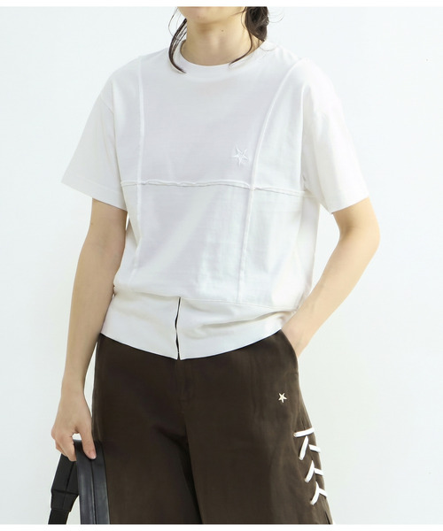 CONVERSE TOKYO(コンバーストウキョウ)の「CORSET TEE(Tシャツ/カットソー・レディース・ブラック/オフホワイト/杢グレー・FREE)」の17枚目の写真