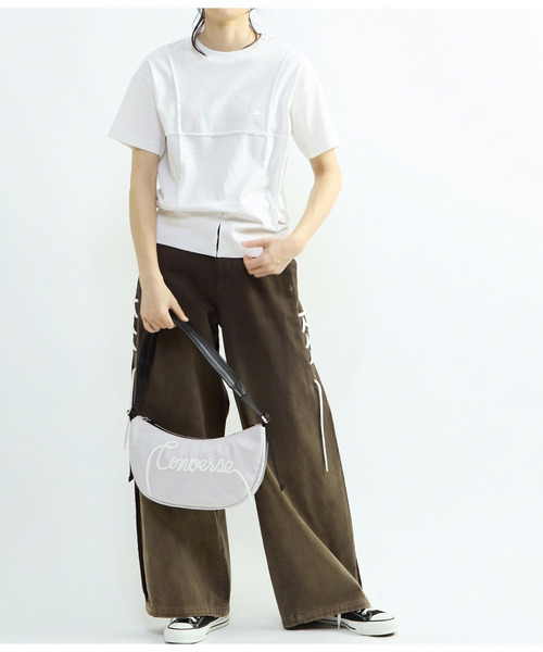 CONVERSE TOKYO(コンバーストウキョウ)の「CORSET TEE(Tシャツ/カットソー・レディース・ブラック/オフホワイト/杢グレー・FREE)」の18枚目の写真
