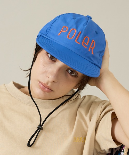 POLeR(ポーラー)の「【POLeR/ポーラー】LONG BILL DRAW CORD FLOPPY CAP / ロングビル フロッピー ドローコード キャップ / 261MCV0029(キャップ・メンズ・ブルー/グリーン/ブラック・フリー)」の3枚目の写真