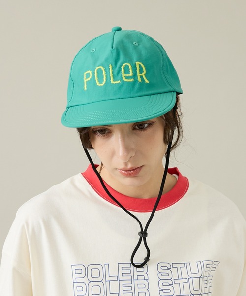 POLeR(ポーラー)の「【POLeR/ポーラー】LONG BILL DRAW CORD FLOPPY CAP / ロングビル フロッピー ドローコード キャップ / 261MCV0029(キャップ・メンズ・ブルー/グリーン/ブラック・フリー)」の7枚目の写真