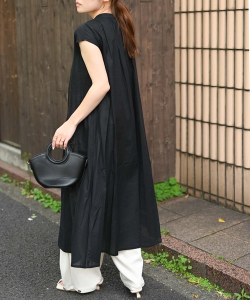 ＆HALF（アンドハーフ）の「【indian Cotton Collection】レース切替ロングシャツ（インド綿.インドコットン.コットン100%,綿100%）（シャツ/ブラウス・レディース・ダークブルー/ブラック/オフホワイト・FREE）」の7枚目の写真