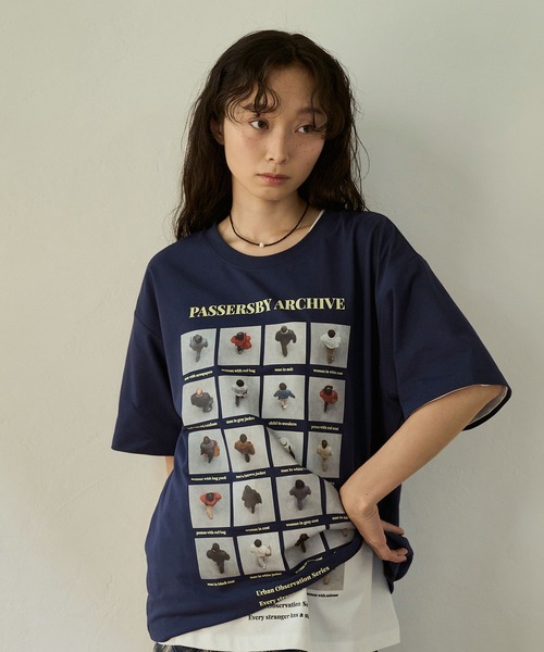 sobak studio(ソバクスタジオ)の「グラフィックTシャツ / Graphic Tee(Tシャツ/カットソー・レディース・ネイビー/ホワイト・FREE)」の2枚目の写真