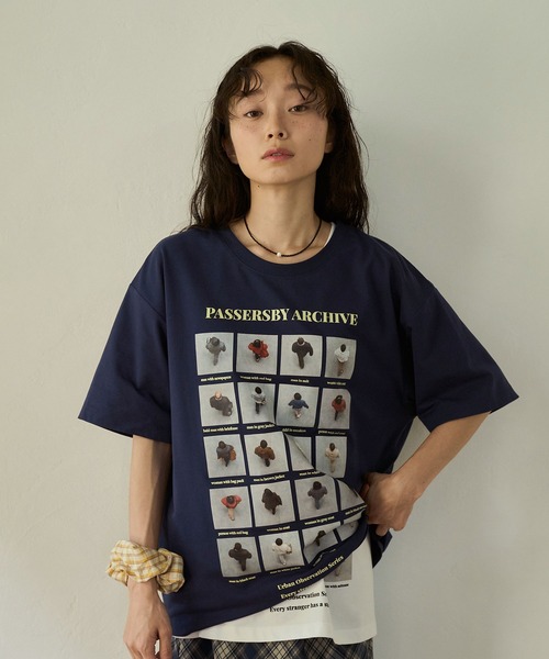sobak studio(ソバクスタジオ)の「グラフィックTシャツ / Graphic Tee(Tシャツ/カットソー・レディース・ネイビー/ホワイト・FREE)」の3枚目の写真