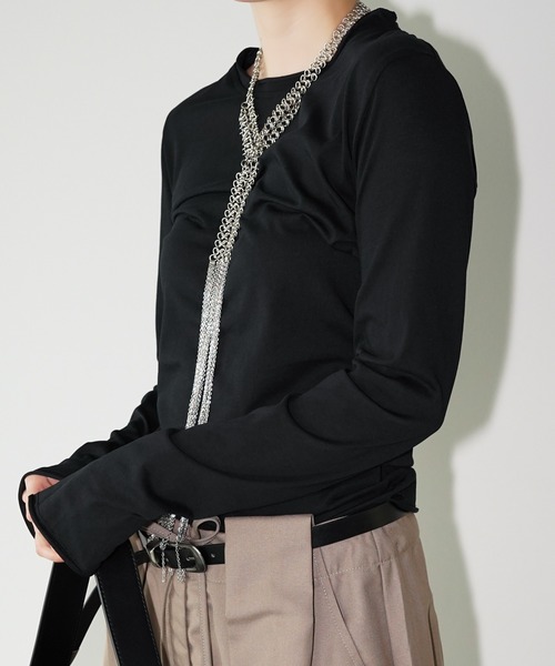 chuclla（チュクラ）の「シアーロングスリーブトップス chw26a011（Tシャツ/カットソー・レディース・ホワイト/ブラック・FREE）」の6枚目の写真