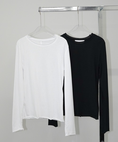 chuclla（チュクラ）の「シアーロングスリーブトップス chw26a011（Tシャツ/カットソー・レディース・ホワイト/ブラック・FREE）」の11枚目の写真
