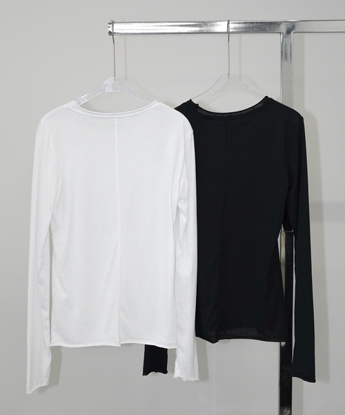 chuclla（チュクラ）の「シアーロングスリーブトップス chw26a011（Tシャツ/カットソー・レディース・ホワイト/ブラック・FREE）」の12枚目の写真