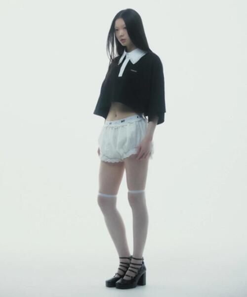 neith.(ネイス)の「neith./ネイス/Double Collar Rugger Shirt(ポロシャツ・レディース・ホワイト/ブラック・F)」の6枚目の写真