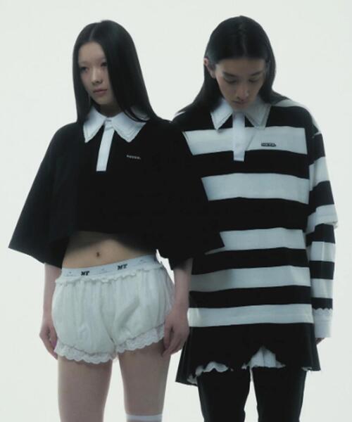neith.(ネイス)の「neith./ネイス/Double Collar Rugger Shirt(ポロシャツ・レディース・ホワイト/ブラック・F)」の7枚目の写真