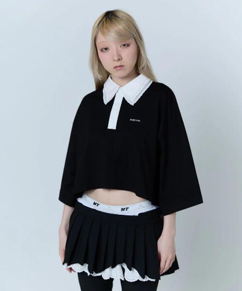 neith.(ネイス)の「neith./ネイス/Double Collar Rugger Shirt(ポロシャツ・レディース・ホワイト/ブラック・F)」の8枚目の写真
