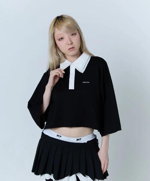 neith.(ネイス)の「neith./ネイス/Double Collar Rugger Shirt(ポロシャツ・レディース・ホワイト/ブラック・F)」の9枚目の写真