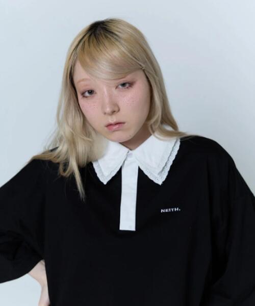 neith.(ネイス)の「neith./ネイス/Double Collar Rugger Shirt(ポロシャツ・レディース・ホワイト/ブラック・F)」の11枚目の写真