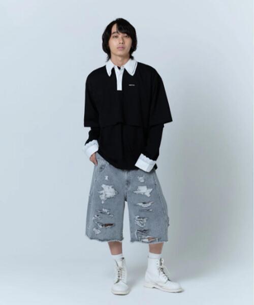 neith.(ネイス)の「neith./ネイス/Double Collar Rugger Shirt(ポロシャツ・レディース・ホワイト/ブラック・F)」の15枚目の写真
