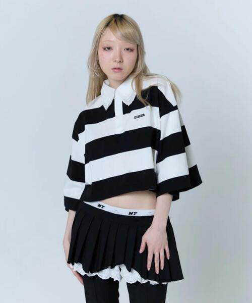 neith.(ネイス)の「neith./ネイス/Double Collar Rugger Shirt(ポロシャツ・レディース・ホワイト/ブラック・F)」の18枚目の写真