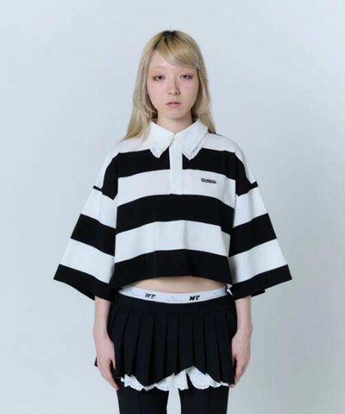 neith.(ネイス)の「neith./ネイス/Double Collar Rugger Shirt(ポロシャツ・レディース・ホワイト/ブラック・F)」の19枚目の写真